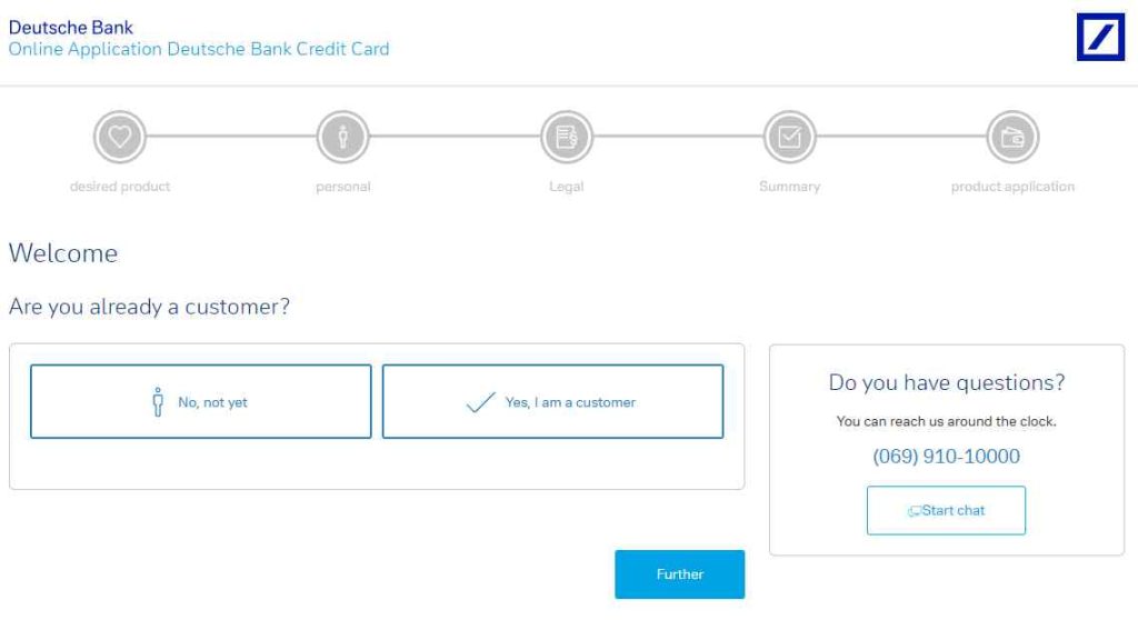 Carta di Credito Deutsche Bank Application